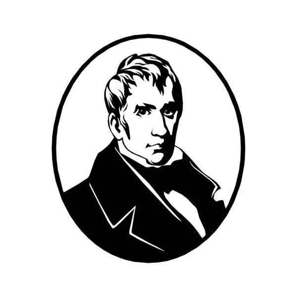 William Henry Harrison - ninth president of the USA in eps10 Vector Graphics