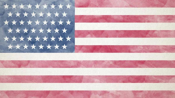 Obrázek Namalované Vlajky Ameriky Papírovém Plátně Den Nezávislosti — Stock fotografie