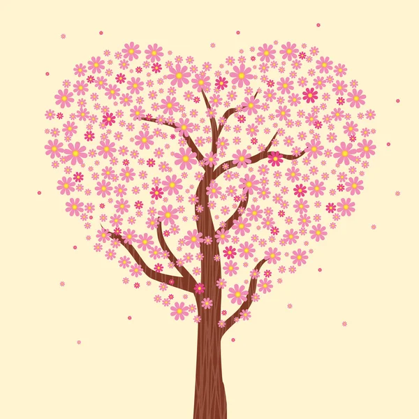 Blühender Baum der Liebe. Vektor — Stockvektor