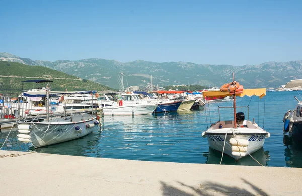 Editorial Budva Montenegro June 2021 Berth Boats Budva — Stock Photo, Image