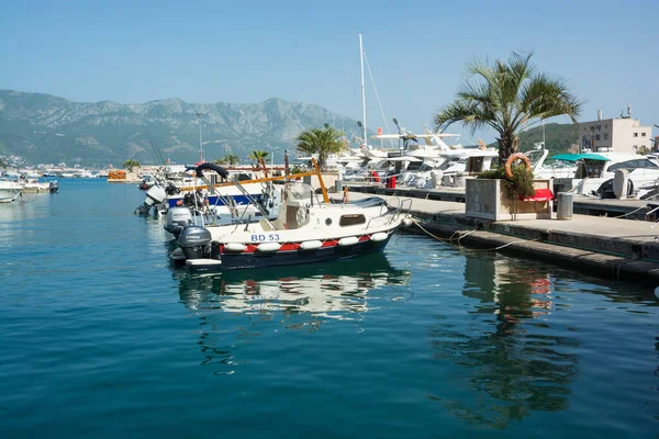 Editorial Budva Montenegro June 2021 Berth Boats Budva — Stock Photo, Image