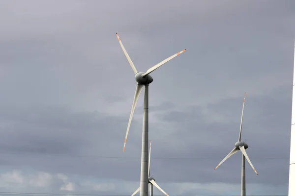 Wind power generating Windmills. Wind turbine.