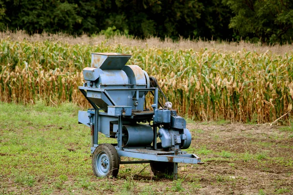 Maize grain separation machine. Threshing machine.