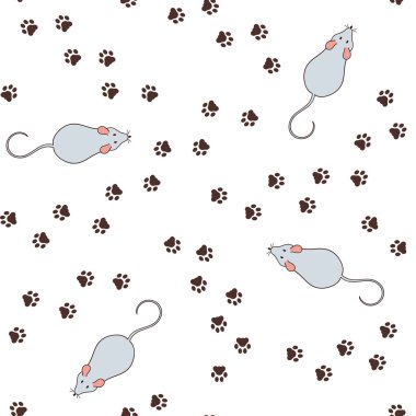 Hayvan ayak izleri ve fareler sorunsuz arka plan