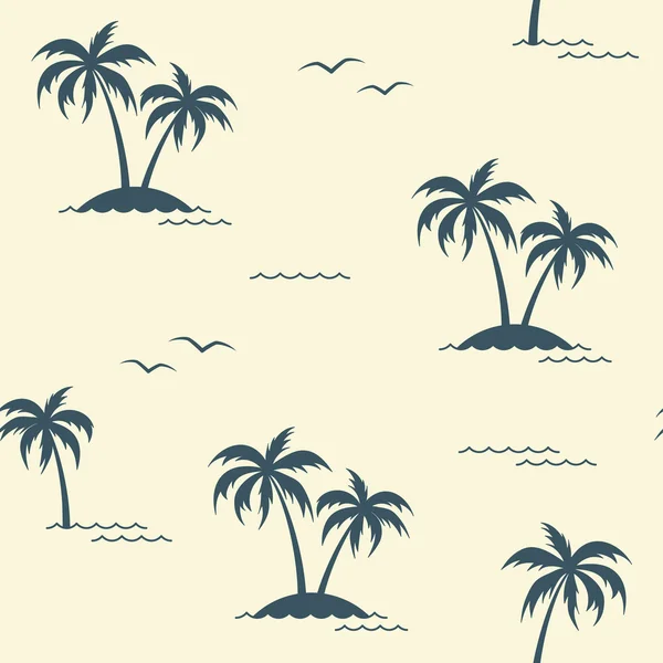 Tropical palm trees seamless background — Stock Vector