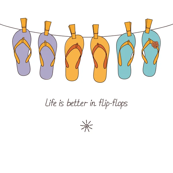 Life is better in flip-flops — Stock Vector