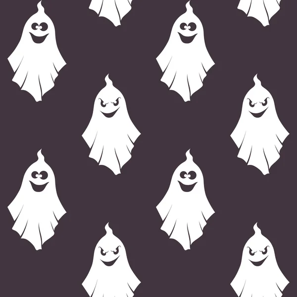 Modello senza cuciture di Halloween con fantasmi — Vettoriale Stock