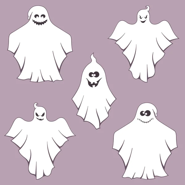 Ensemble de fantômes Halloween — Image vectorielle