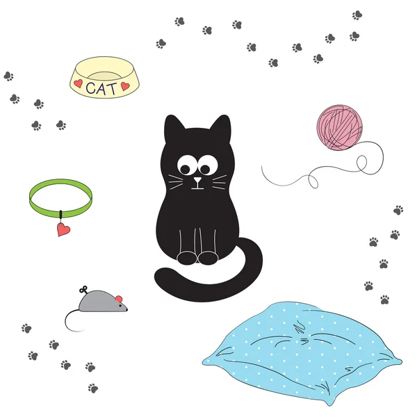 Accesorios para gatos — Vector de stock