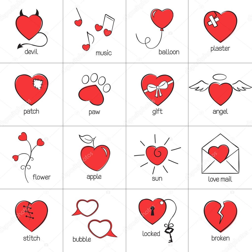 Hearts icons