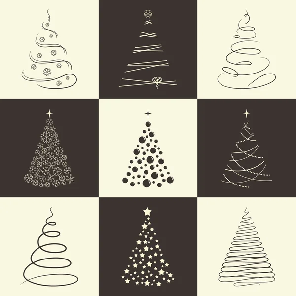 Iconos del árbol de Navidad — Archivo Imágenes Vectoriales