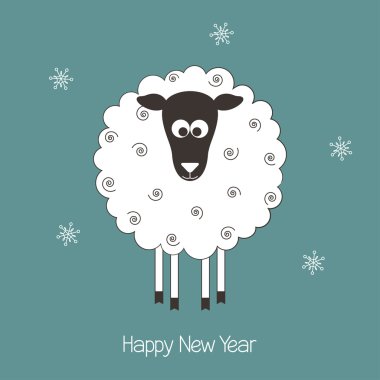 New Year sheep clipart