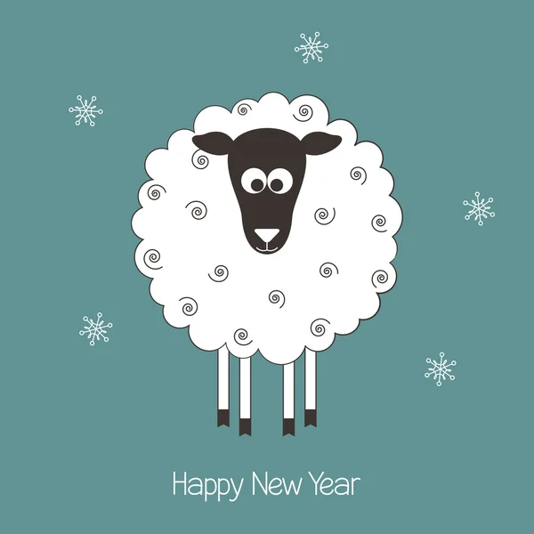 新的一年羊 — 图库矢量图片