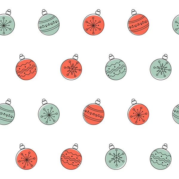 Boules de Noël fond sans couture — Image vectorielle
