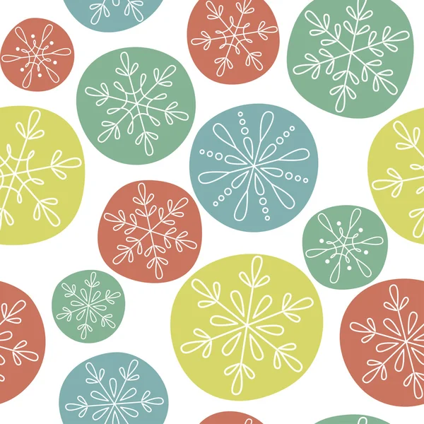Flocons de neige fond sans couture — Image vectorielle
