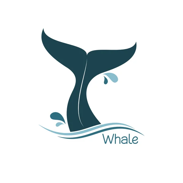 Whale staart pictogram — Stockvector