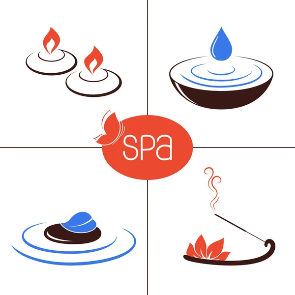 Icone SPA e aromaterapia — Vettoriale Stock