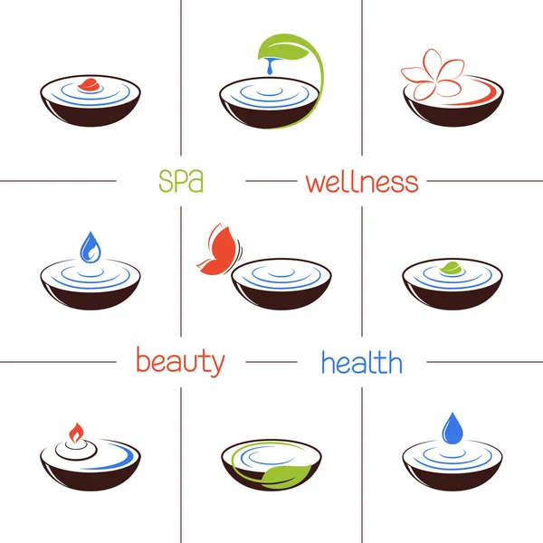 SPA and beauty icons — Stock Vector