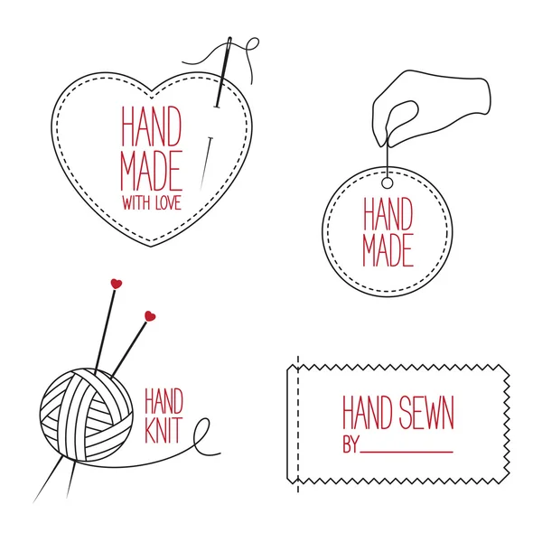 裁缝和手工制作的标志集 — 图库矢量图片