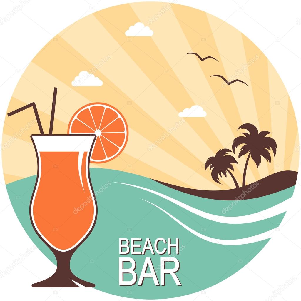 Retro  poster for beach bar