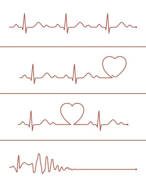 Cardiogram lines set — Stock Vector
