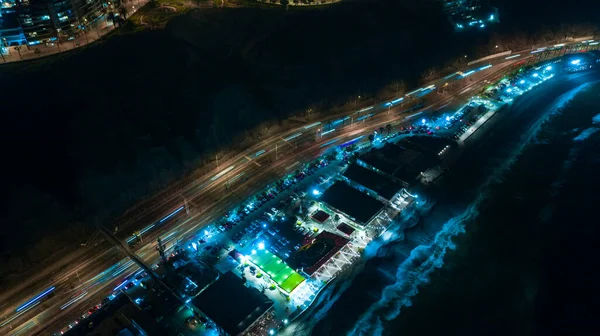 Ночной Панорамный Вид Коста Верде Сан Мигель Лима Перу — стоковое фото