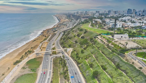 Expressway Costa Verde Auge Bairro San Isidro Cidade Lima Passarela — Fotografia de Stock