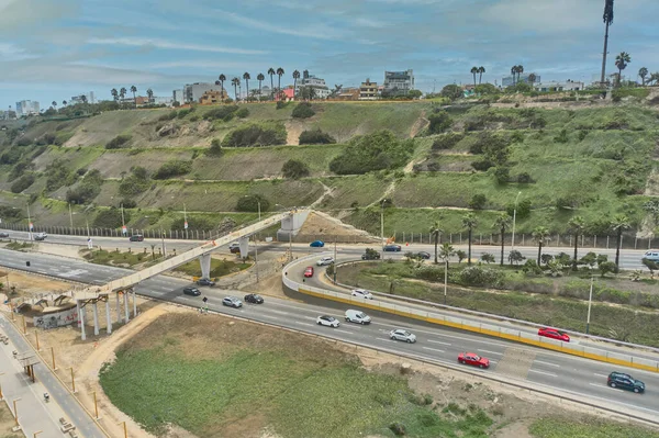 Autopista Costa Verde Altura Del Distrito San Isidro Ciudad Lima —  Fotos de Stock