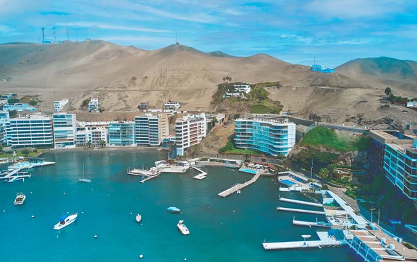 Aerial View Bay Marina Buildings Ancon Lima Peru Summer Area — Stock Photo, Image