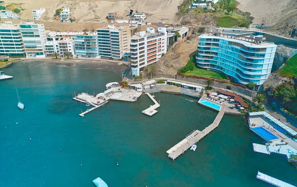 Вигляд Повітря Затоку Пристань Будівлі Анкон Ліми Перу Літній Район — стокове фото