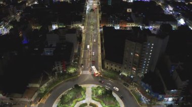 Lima Peru 'daki Magdalena bölgesinin etrafında uçan hava manzaralı.