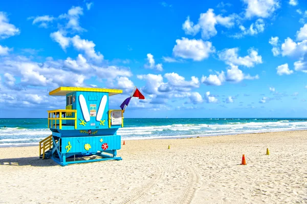 Lifeguard house on beach Stock Image