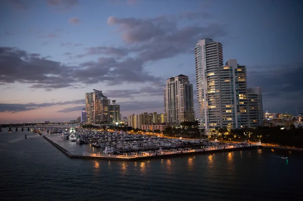 Miami beach Nattbild — Stockfoto