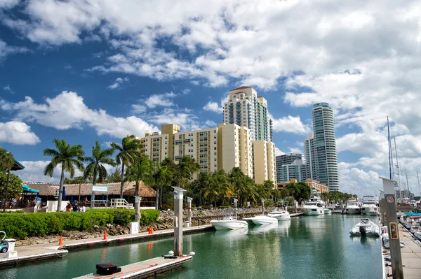 Marina w Miami Beach, Florida, Stany Zjednoczone Ameryki — Zdjęcie stockowe