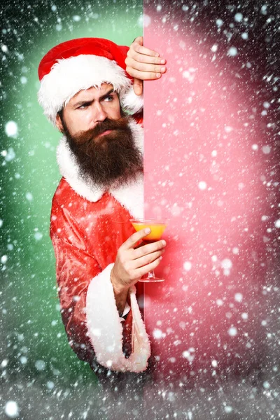 Serio barbuto Babbo Natale uomo — Foto Stock