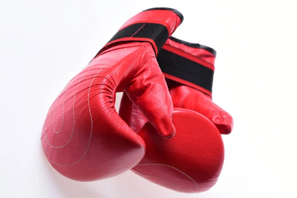 Boxing gloves in red color isolated on white background — Stock Photo, Image