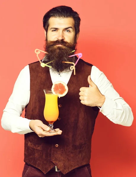 Serious handsome bearded man — Stock Photo, Image