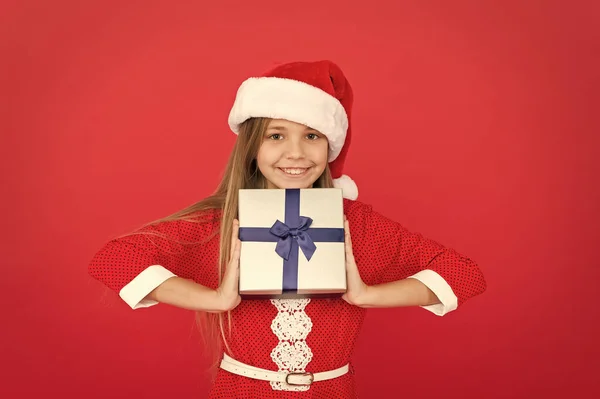 this is mine. time for xmas gifts. time to celebrate new year. best christmas gift shop. winter holidays shopping. present box for happy kid. little girl santa elf. christmas present delivery in time