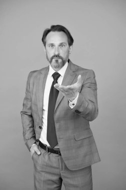 İş için gel. Kıdemli çalışan gri arka plan. Formalite alanında profesyonel çalışan. Şirket işvereni ve çalışanı. İş adamı. Personel. Personel. İşe alım ve istihdam. Eleman alımı