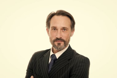 Yakışıklı sakallı adam sigorta acentesi. Başarılı bir yatırımcı. CEO konsepti. Saygın bir finans uzmanı. İş hayatı. Güzel takım. Mükemmel uydu. Erkek modası. İş adamı komisyoncusu resmi takım elbise