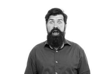 Şaşırmış görünüyorsun. Beyazların izole olmasına şaşırdım. Sakallı adam ağzını açık tut. Şok edici bir haber. Berber dükkanı. Kuaför salonu. Cilt kozmetiği. Saç bakım ürünleri. Berberlik ve tımar.