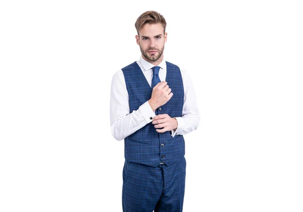 Let your outfit show your success. Successful employer. Bespoke tailor. Tailor shop — Stock Photo, Image