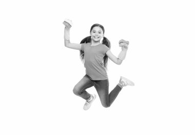 Ev kavramı. Yardımsever kızım. Parlak sonuçlar için. Süngerle temizliyorum. Temizlik malzemeleri. Kız temizlik için koruyucu eldiven takıyor süngerler beyaz arka plan. Oda servisi görevleri