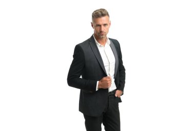 Takım elbise giyince kendimi rahat hissediyorum. Zarif iş adamı. İş resmi. İş profesyoneli