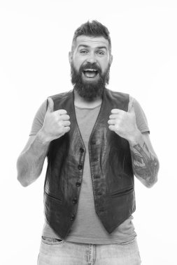 Son derece tatmin edici. Sakallı hippi vahşi adam. Ürün tavsiye konsepti. Berber dükkanı ve sakal bakımı. Bıyık ve sakal stili. Moda modası sakal tımar etme. Başarıyı ifade eden adam