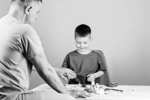 Small boy with dad play. Future career. childhood. parenting. family doctor. medicine and health. happy child with father with stethoscope. father and son in medical uniform. Pure happiness — Stock Photo, Image