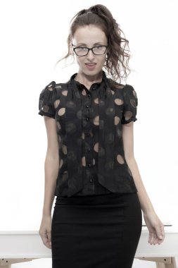 Sınıftaki seksi öğrenci. Okula dönüyorum. Bayan öğretmen gözlük takıyor. Ofis için şık bir moda. İş yerindeki CEO kadın. Güzellik ve moda. İş kadını ya da sekreter. Güzel bayan patron.