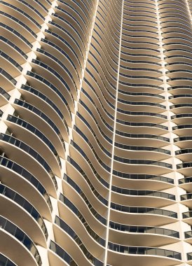 detaylı kıvrımlı dalgalı bina arka planı. Gökdelen modern şehir. şehir tasarımı.