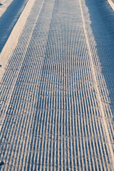 Tire marks on sandy road in Miami, USA, sand surface — 스톡 사진