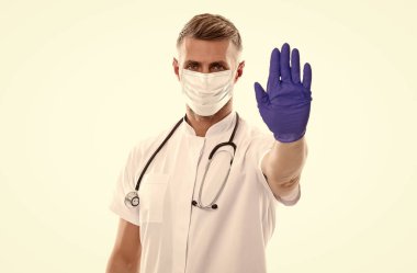 Corona 'ya hayır de. Sağlık hizmetleri 19. yüzyıla kadar yayıldı. Corona igg bağışıklığı. Adam ameliyat eldiveni giyiyor. Tıbbi maskeli doktor beyazları izole etti. Koronavirüs zatürree salgını. Virüs aşısı ve tedavisi